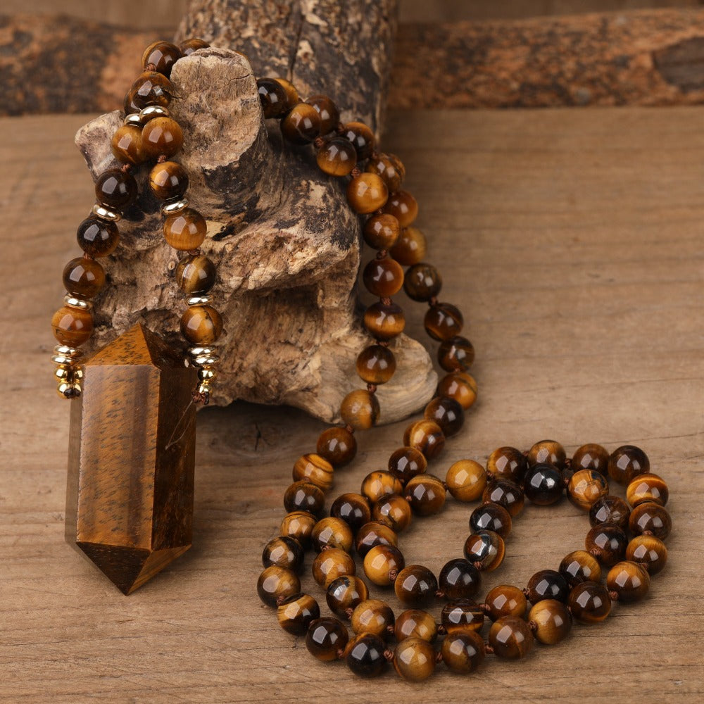 Tiger bead necklace deals