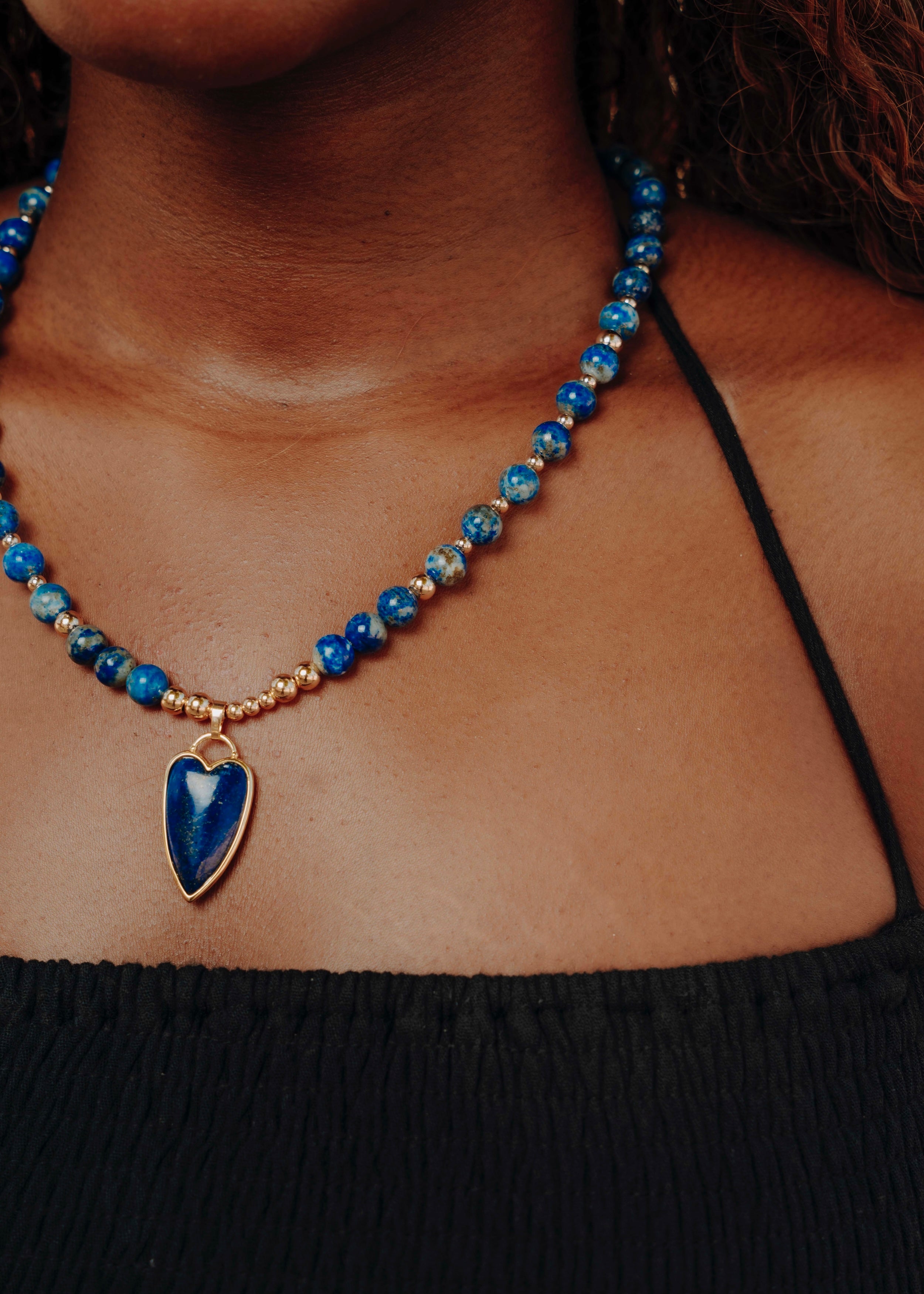 Beaded Crystal Heart Necklace - Powerful Crystal Energy // Fiong Mma